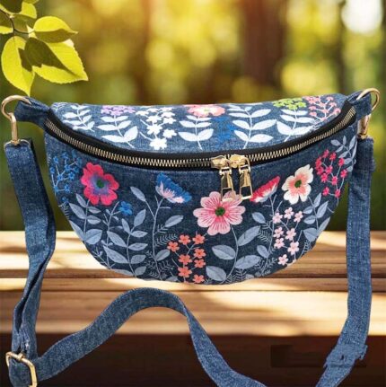 Floral Embroidered Belt Bag
